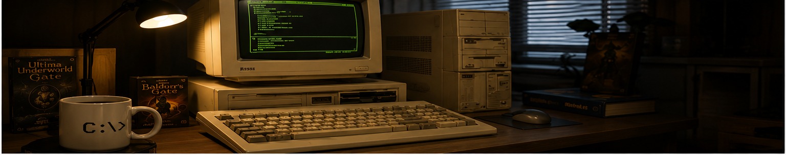 Vintage computer gaming setup